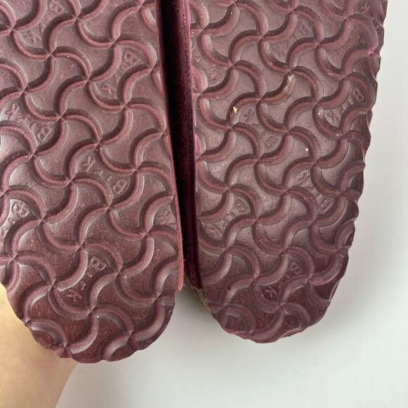 Birkenstock Sz 9-9.5 Boston Suede Clog in Maroon-Mauve Soft Footbed Comfy - Picture 12 of 15